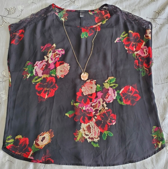 Forever 21 Floral Soft Blouse - Picture 1 of 6